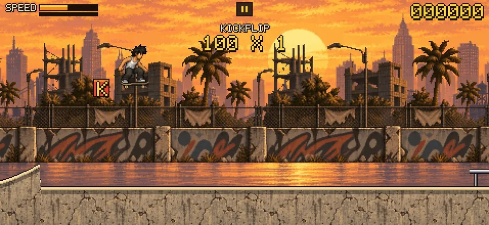 The Park in TinySkate at sunset